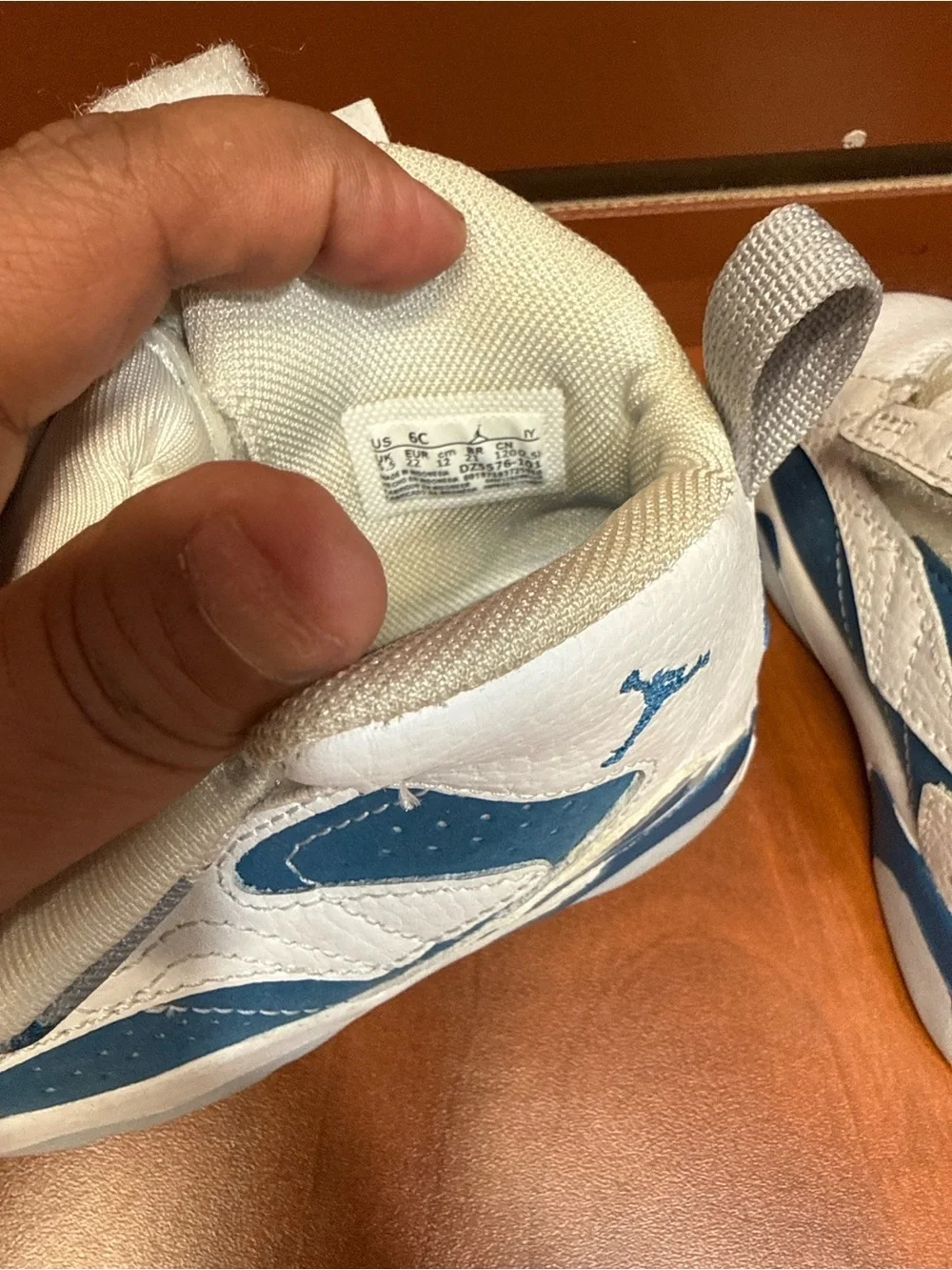 Nike Jordan Baby Toddler High Top Sneakers White Blue Size 6C